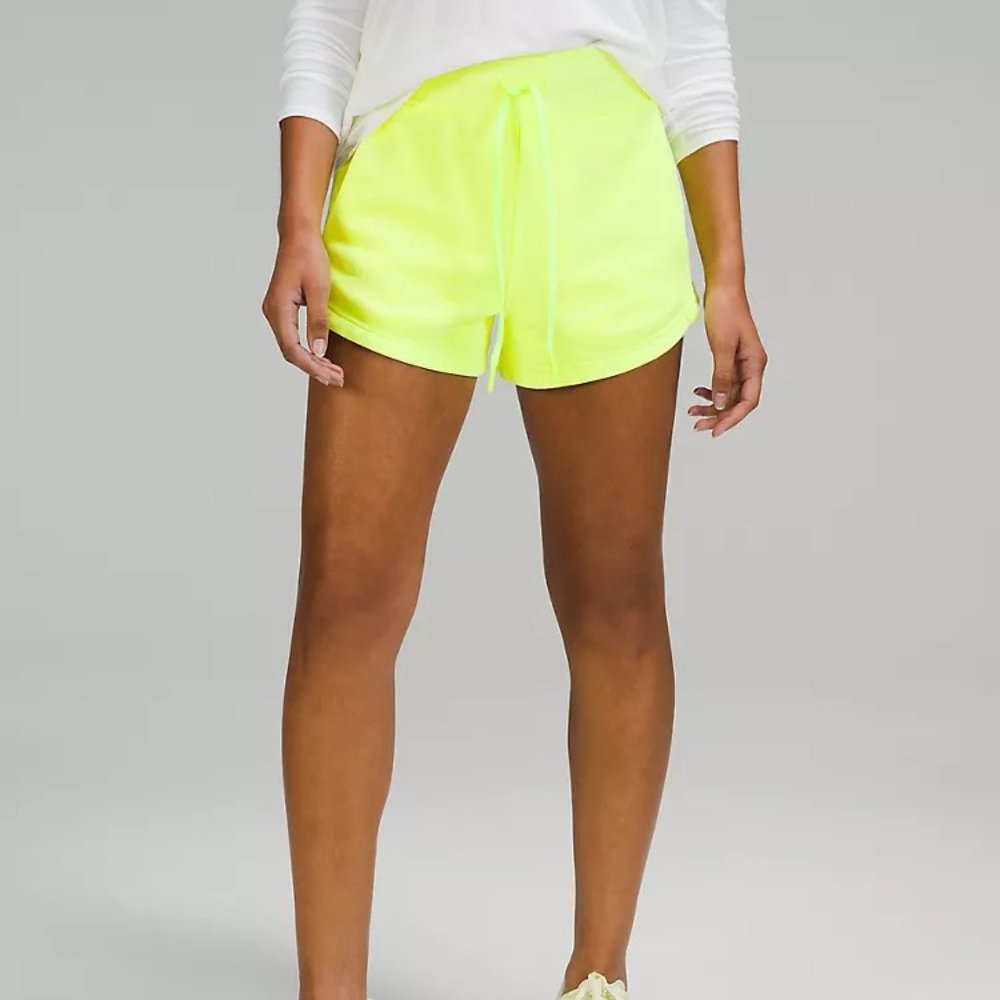 Lululemon Inner Glow High-Rise Short 3", Size 12, Yellow